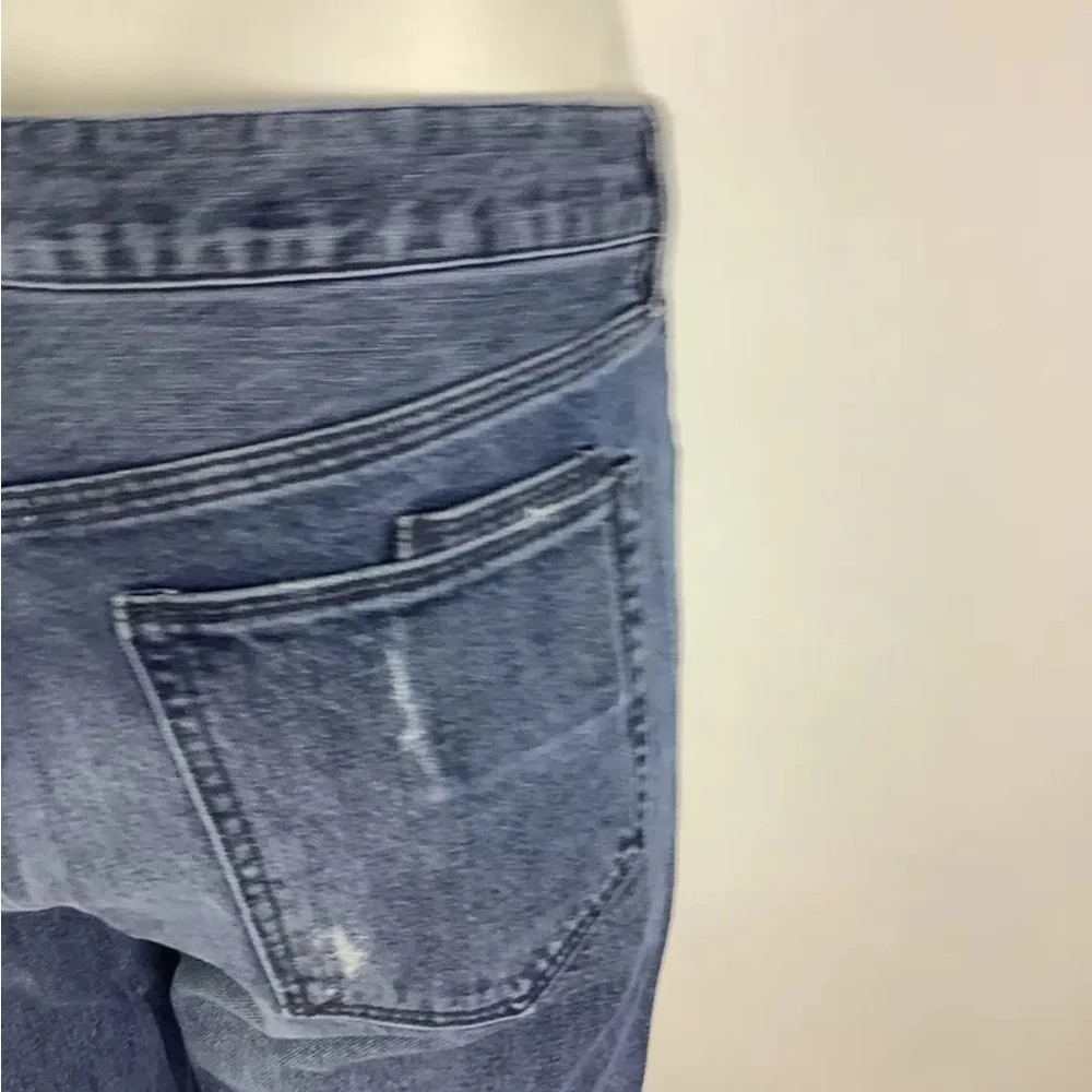 Madewell Sz 27 Slim Boy Jeans Blue 100% Cotton Distressed Detail Pants - Picture 4 of 7